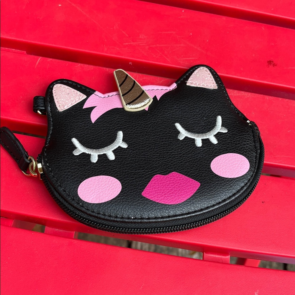 Black and Pink Unicorn Card holder from Betsey Johnson